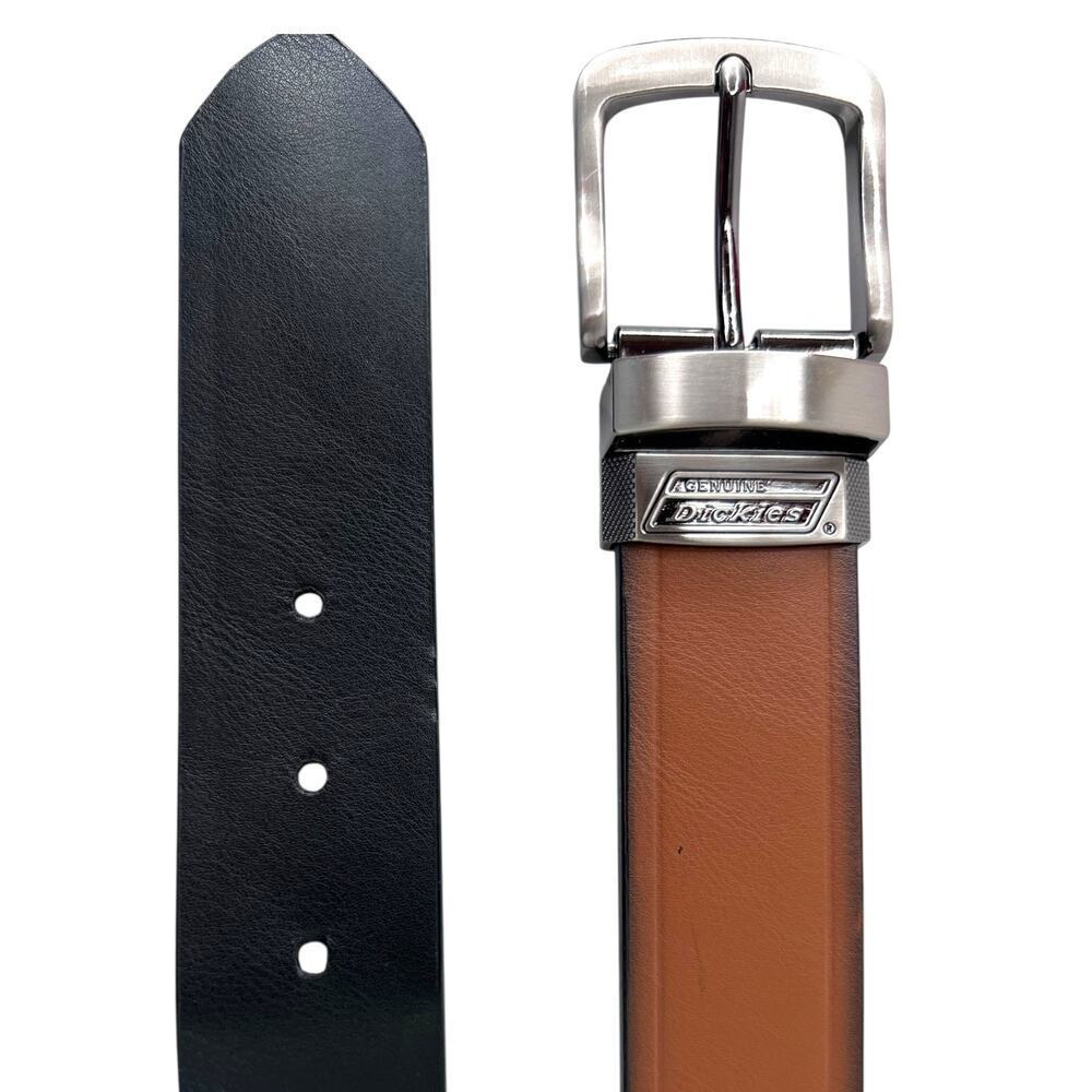 Dickies Reversible Leather Belt in Black & Brown Fits Men's Waist 30- 36